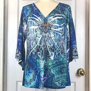 Chico's Beaded Boho Blouse